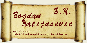 Bogdan Matijašević vizit kartica